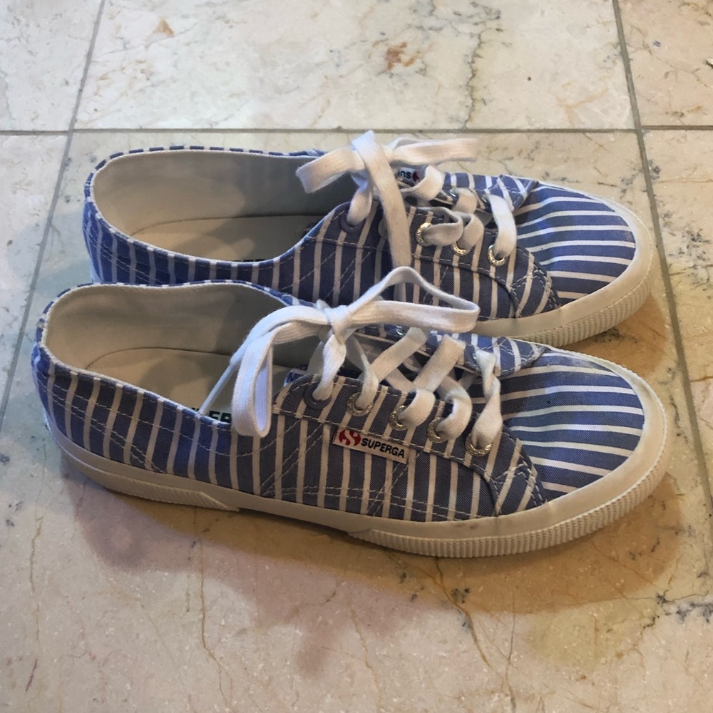 | SUPERGA | blue and white sneakers. Size 7.